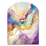 Liquid Universe With A Touch Of Gold V - Asymmetric Metal Wall Art