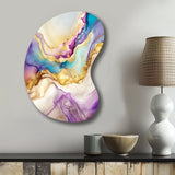 Liquid Universe With A Touch Of Gold V - Asymmetric Metal Wall Art