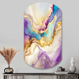 Liquid Universe With A Touch Of Gold V - Asymmetric Metal Wall Art