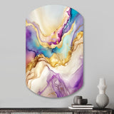 Liquid Universe With A Touch Of Gold V - Asymmetric Metal Wall Art