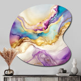 Liquid Universe With A Touch Of Gold V - Asymmetric Metal Wall Art