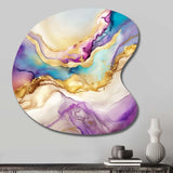 Liquid Universe With A Touch Of Gold V - Asymmetric Metal Wall Art