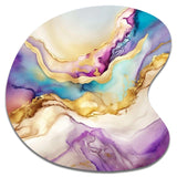 Liquid Universe With A Touch Of Gold V - Asymmetric Metal Wall Art