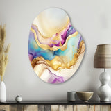 Liquid Universe With A Touch Of Gold V - Asymmetric Metal Wall Art