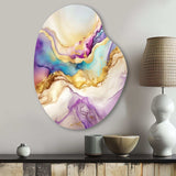 Liquid Universe With A Touch Of Gold V - Asymmetric Metal Wall Art