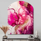 Serenity In Rasberry Blush V - Asymmetric Metal Wall Art