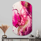 Serenity In Rasberry Blush V - Asymmetric Metal Wall Art