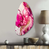 Serenity In Rasberry Blush V - Asymmetric Metal Wall Art