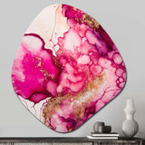 Serenity In Rasberry Blush V - Asymmetric Metal Wall Art