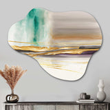 Golden Morning Glory IV - Asymmetric Metal Wall Art