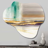 Golden Morning Glory IV - Asymmetric Metal Wall Art