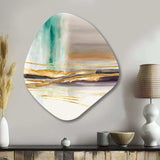 Golden Morning Glory IV - Asymmetric Metal Wall Art