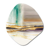 Golden Morning Glory IV - Asymmetric Metal Wall Art