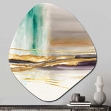 Golden Morning Glory IV - Asymmetric Metal Wall Art