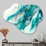 Turquoise Waves In Paradise I - Asymmetric Metal Wall Art