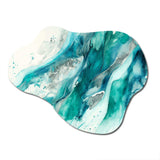 Turquoise Waves In Paradise I - Asymmetric Metal Wall Art