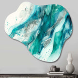 Turquoise Waves In Paradise I - Asymmetric Metal Wall Art