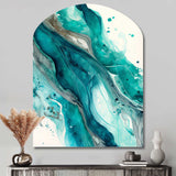 Turquoise Waves In Paradise V - Asymmetric Metal Wall Art