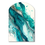 Turquoise Waves In Paradise V - Asymmetric Metal Wall Art