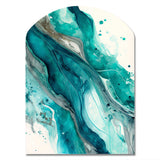 Turquoise Waves In Paradise V - Asymmetric Metal Wall Art