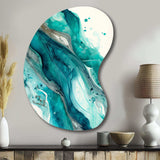 Turquoise Waves In Paradise V - Asymmetric Metal Wall Art