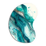 Turquoise Waves In Paradise V - Asymmetric Metal Wall Art