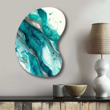 Turquoise Waves In Paradise V - Asymmetric Metal Wall Art