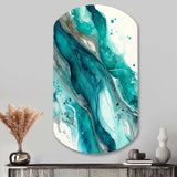 Turquoise Waves In Paradise V - Asymmetric Metal Wall Art