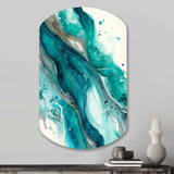 Turquoise Waves In Paradise V - Asymmetric Metal Wall Art