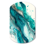 Turquoise Waves In Paradise V - Asymmetric Metal Wall Art