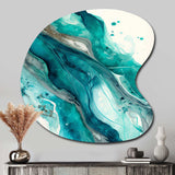 Turquoise Waves In Paradise V - Asymmetric Metal Wall Art