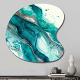 Turquoise Waves In Paradise V - Asymmetric Metal Wall Art