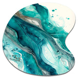 Turquoise Waves In Paradise V - Asymmetric Metal Wall Art