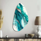 Turquoise Waves In Paradise V - Asymmetric Metal Wall Art