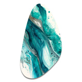 Turquoise Waves In Paradise V - Asymmetric Metal Wall Art