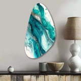 Turquoise Waves In Paradise V - Asymmetric Metal Wall Art