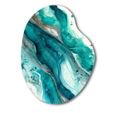 Turquoise Waves In Paradise V - Asymmetric Metal Wall Art