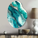 Turquoise Waves In Paradise V - Asymmetric Metal Wall Art