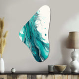 Turquoise Waves In Paradise VII - Asymmetric Metal Wall Art