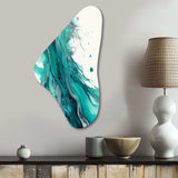 Turquoise Waves In Paradise VII - Asymmetric Metal Wall Art