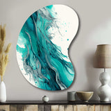 Turquoise Waves In Paradise VII - Asymmetric Metal Wall Art