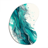 Turquoise Waves In Paradise VII - Asymmetric Metal Wall Art