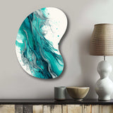 Turquoise Waves In Paradise VII - Asymmetric Metal Wall Art