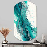 Turquoise Waves In Paradise VII - Asymmetric Metal Wall Art