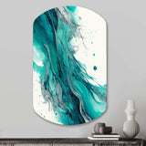 Turquoise Waves In Paradise VII - Asymmetric Metal Wall Art