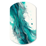 Turquoise Waves In Paradise VII - Asymmetric Metal Wall Art