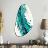 Turquoise Waves In Paradise VII - Asymmetric Metal Wall Art