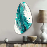 Turquoise Waves In Paradise VII - Asymmetric Metal Wall Art