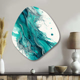 Turquoise Waves In Paradise VII - Asymmetric Metal Wall Art