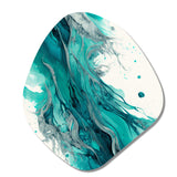 Turquoise Waves In Paradise VII - Asymmetric Metal Wall Art